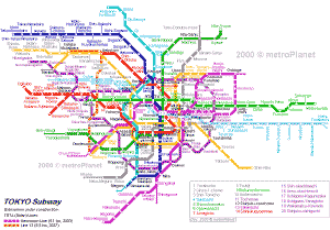 Colorful Tokyo Subway Map