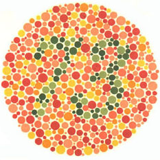 Blind Test for Colors Deficiency with Numbers Letters and Shapes Black V1:  Ishihara Vision Test Eyes Color Blindness Daltonism Optometry Color Plates