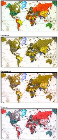 Earth Map With Color Deficient Vision